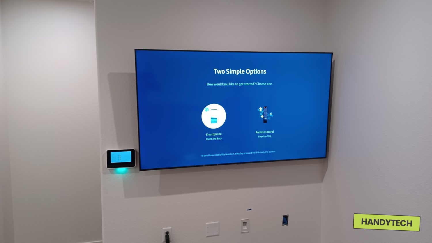TV and control panel setup in a Hattiesburg MS home